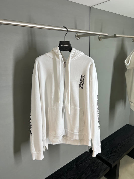 Chrome Hearts Vertical Gothic Logo Zip-up