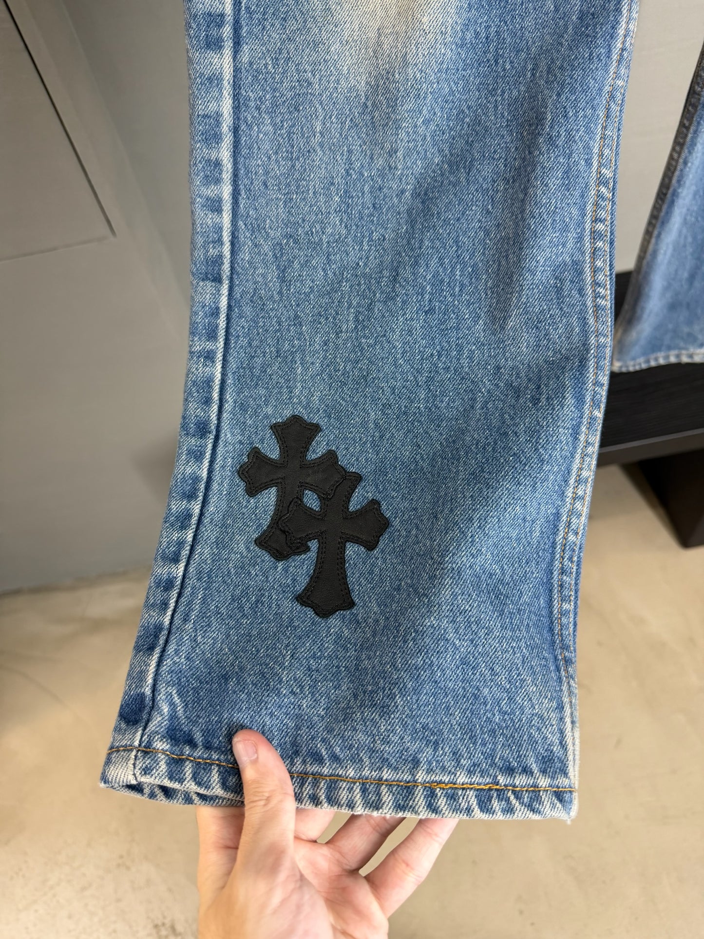Chrome Hearts Levi’s 505 Cross Patch Jeans
