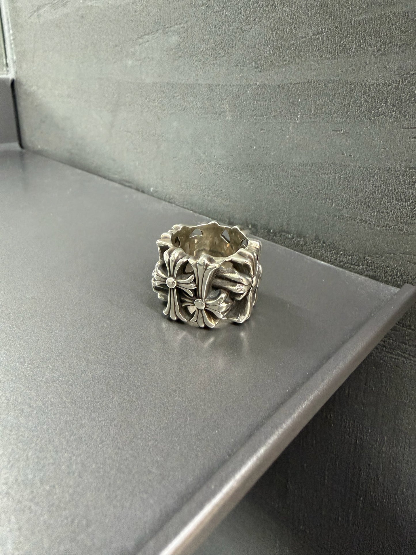 Chrome Hearts Square Cemetery Cross Ring