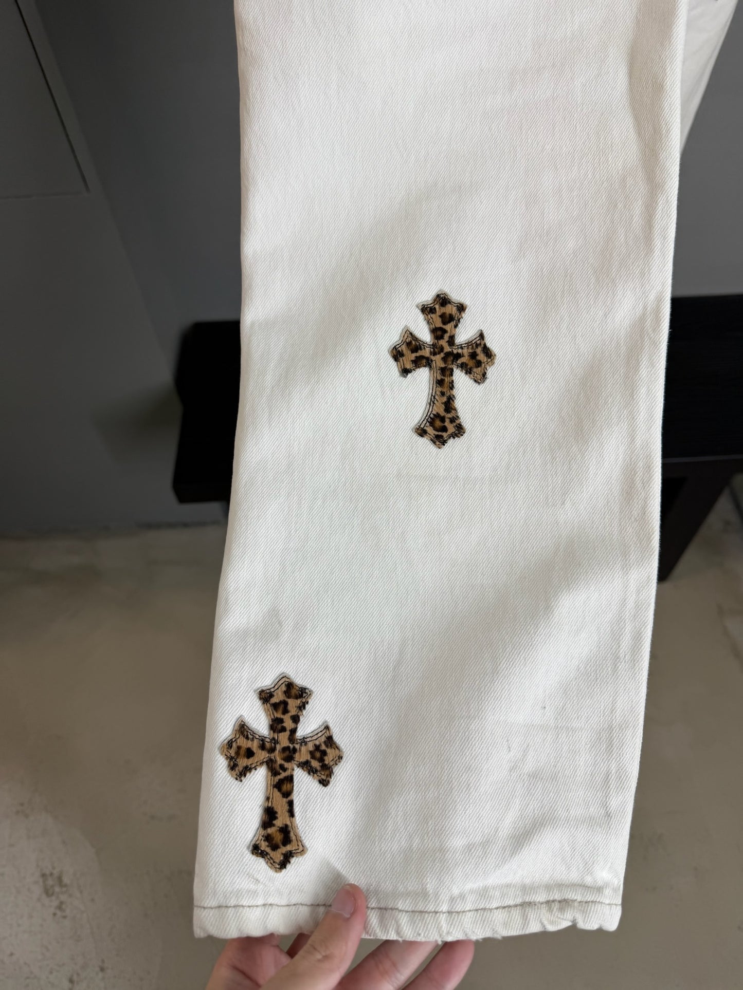 Chrome Hearts Levi’s 501 Leopard Cross Patch Jeans