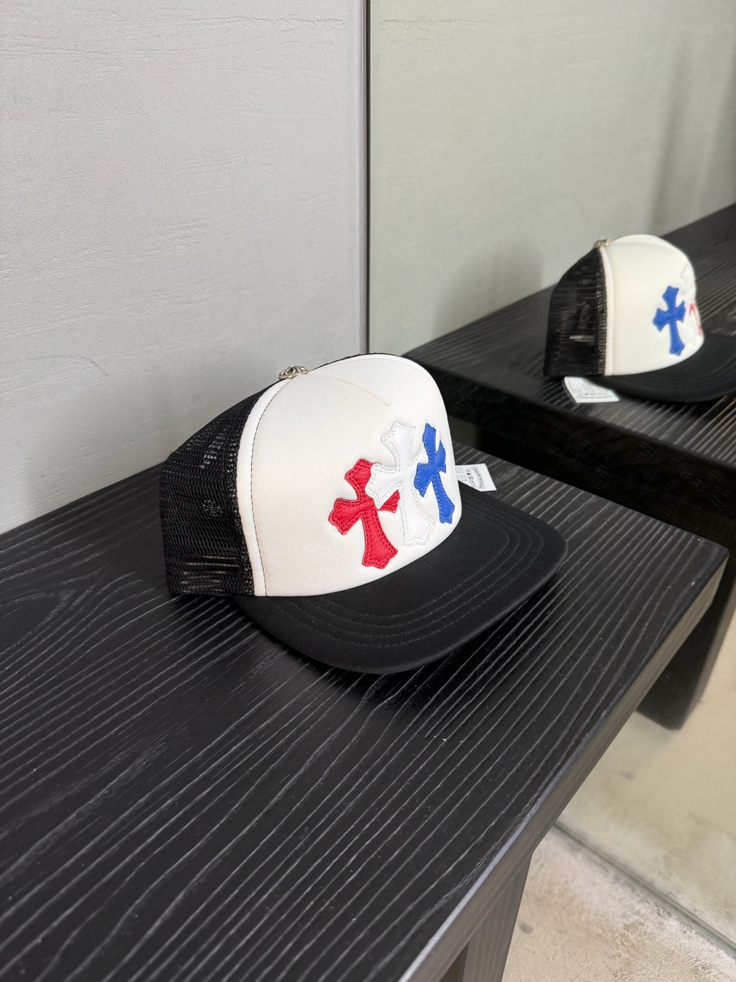 Chrome Hearts Leather Cross Patch Trucker Hat