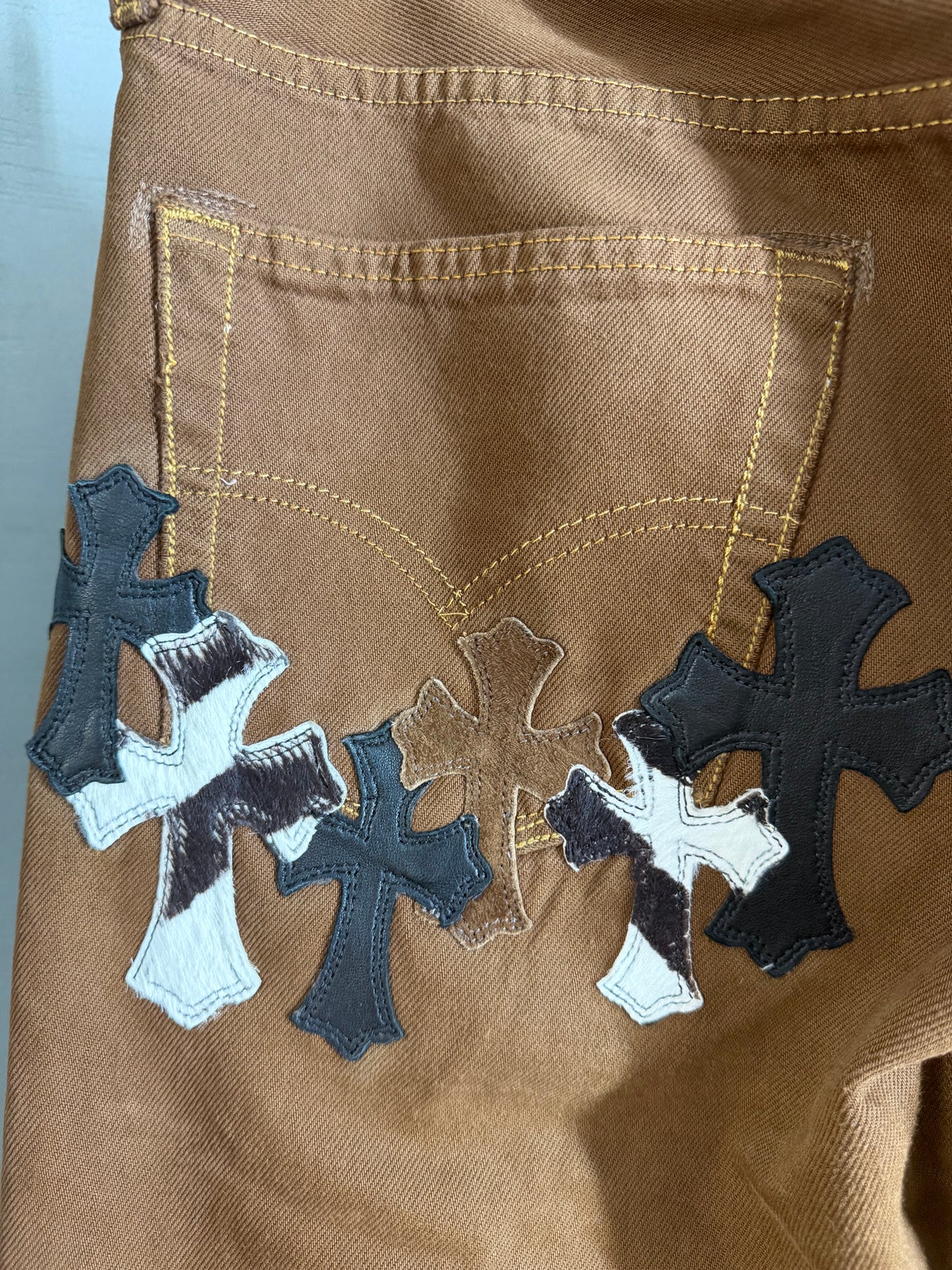 Chrome Hearts NYFW Exclusive Multi Cross Patch 501 Jeans