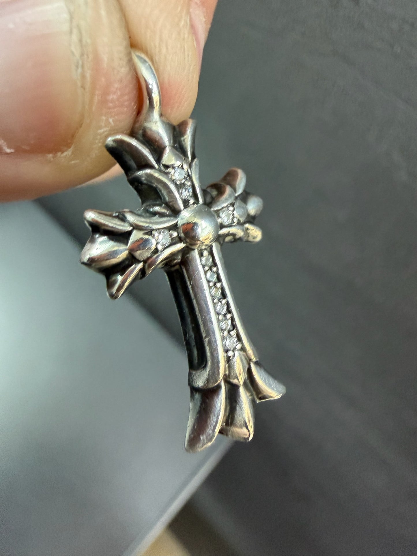 Chrome Hearts DBL Double Cross Pendant with Diamonds