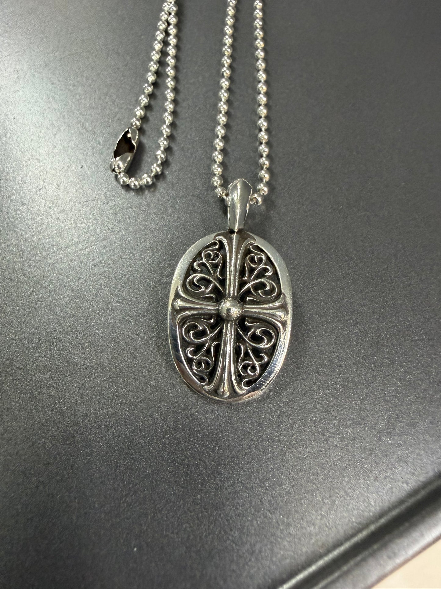 Chrome Hearts Keeper Oval Cross Pendant