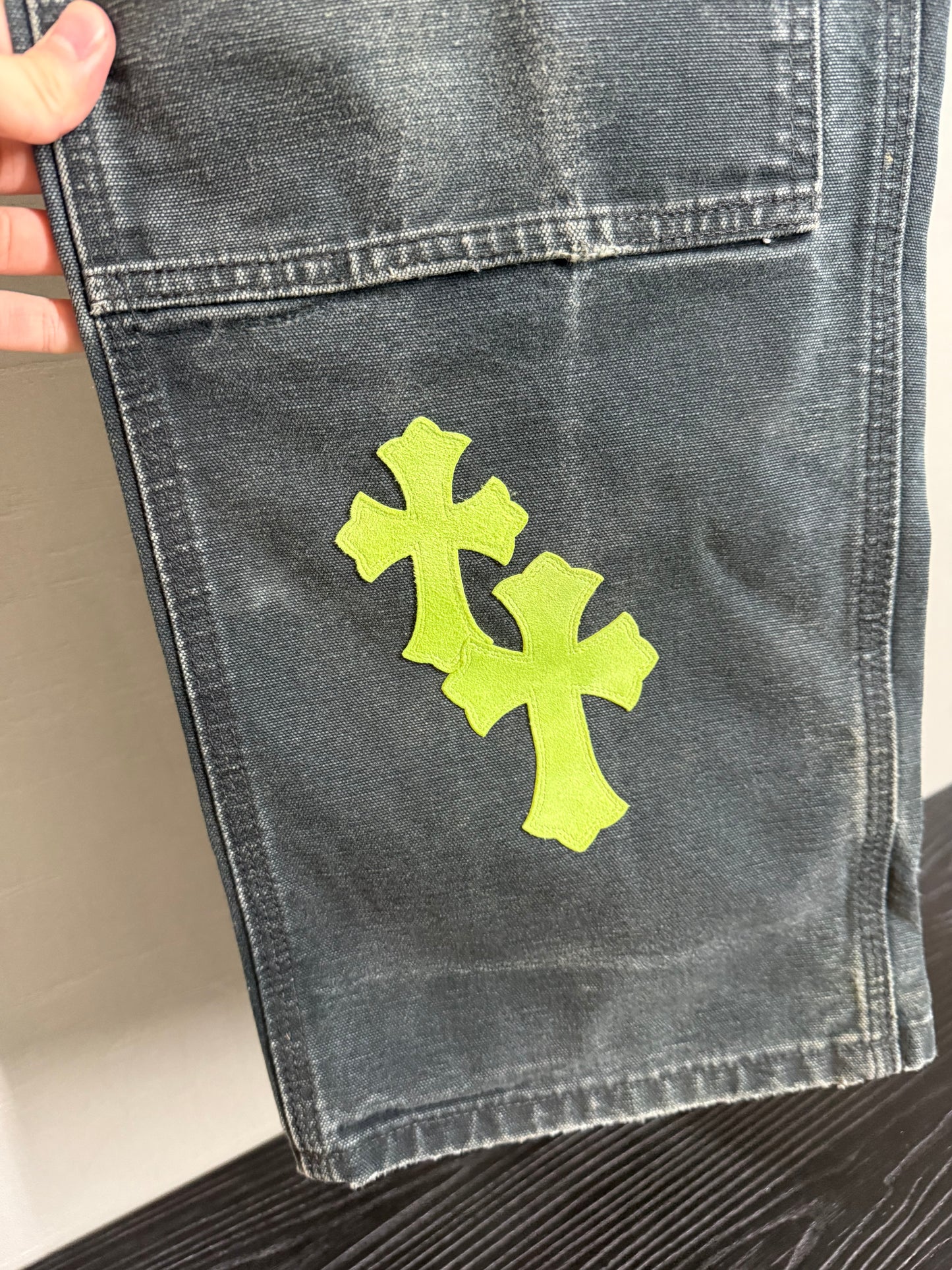 Chrome Hearts cross patch double knee carpenter pants (F&F)