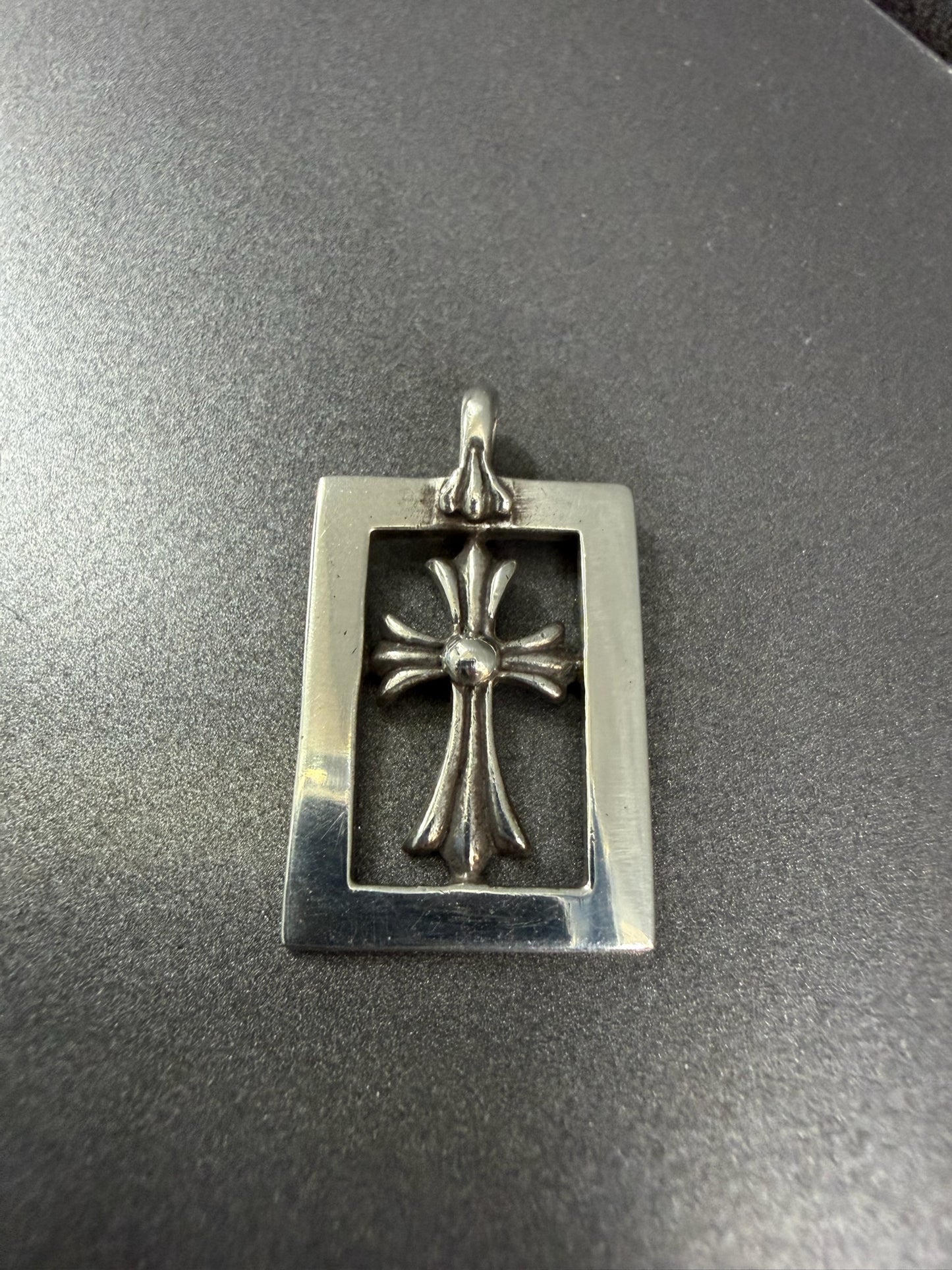 Chrome Hearts Baby Fat Cross Frame Tag Pendant