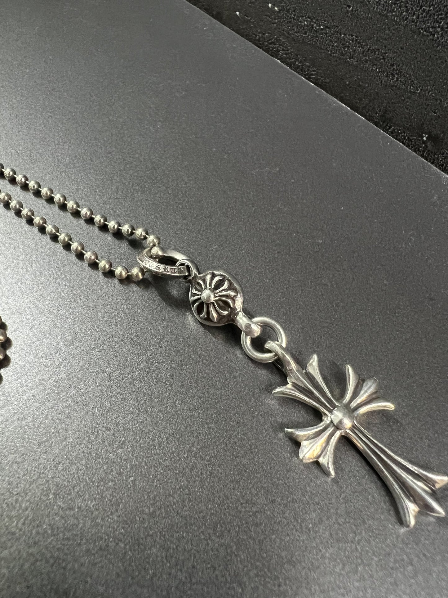 Chrome Hearts Ball Tiny Cross Pendant with Ball Chain