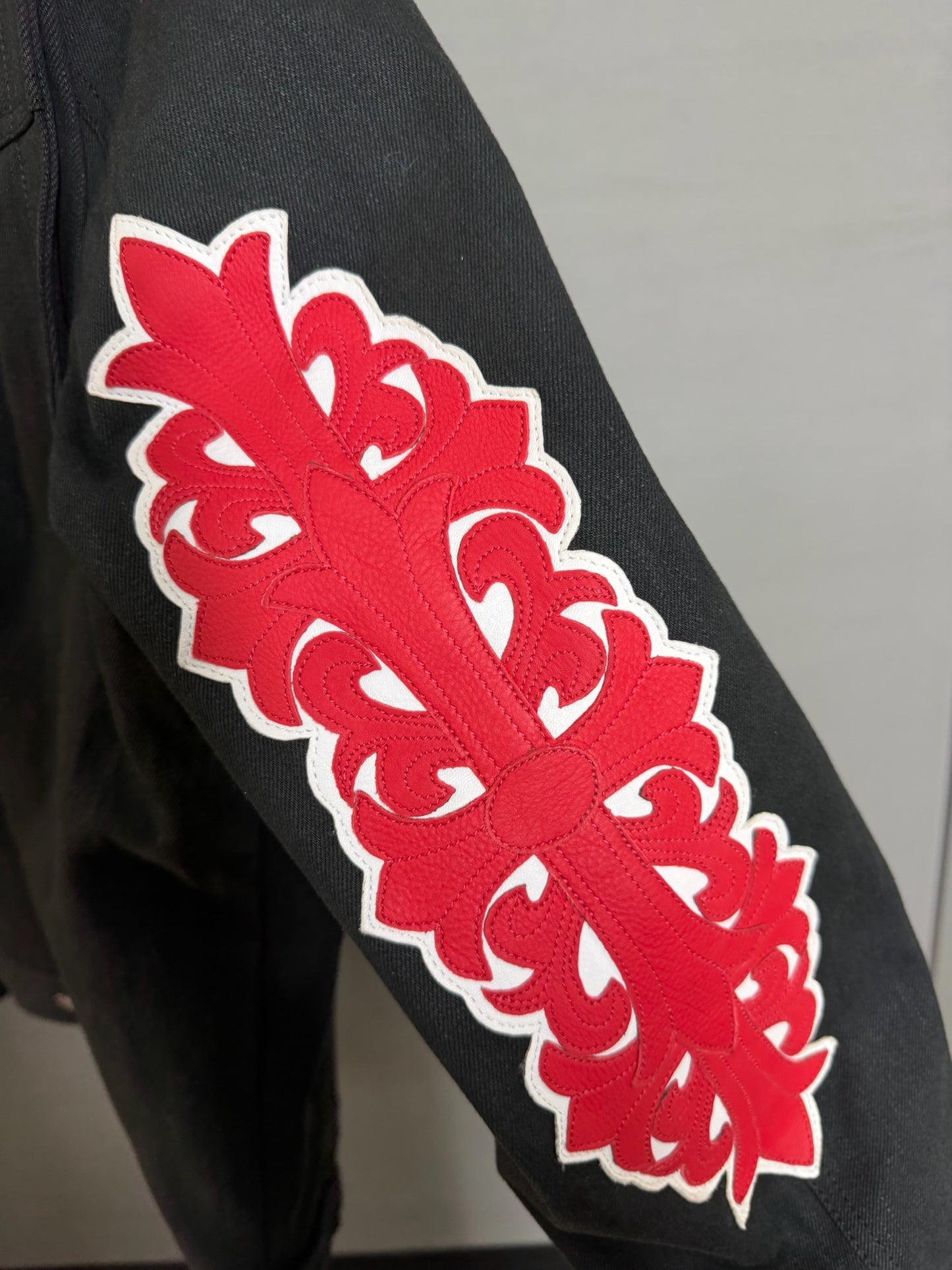 Chrome Hearts Floral Cross Patch Trucker Jacket