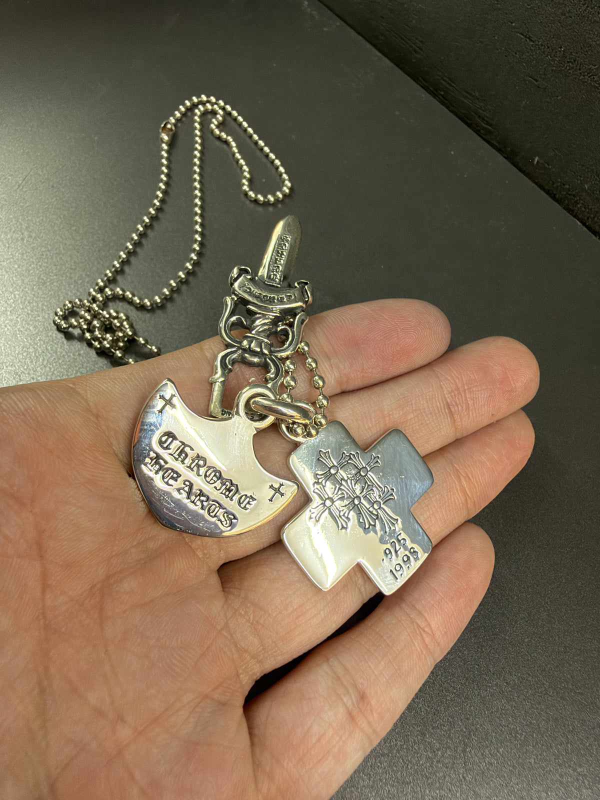 Chrome Hearts Three Trinkets Dagger Necklace