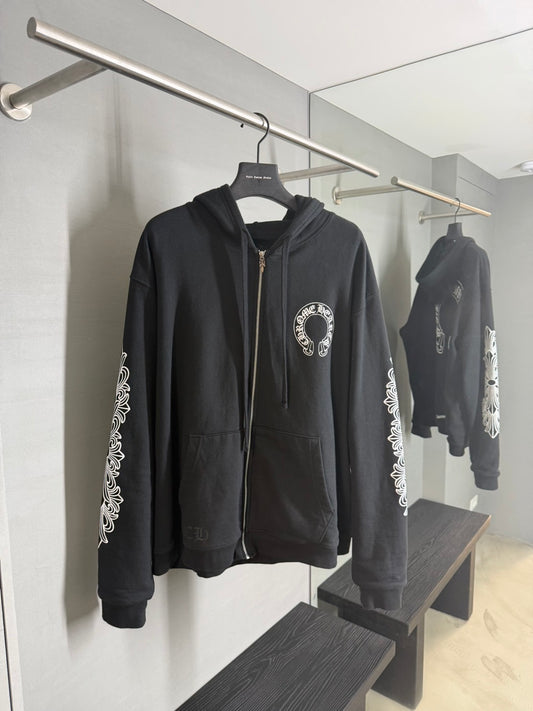 Chrome Hearts Horseshoe Floral Zip-up