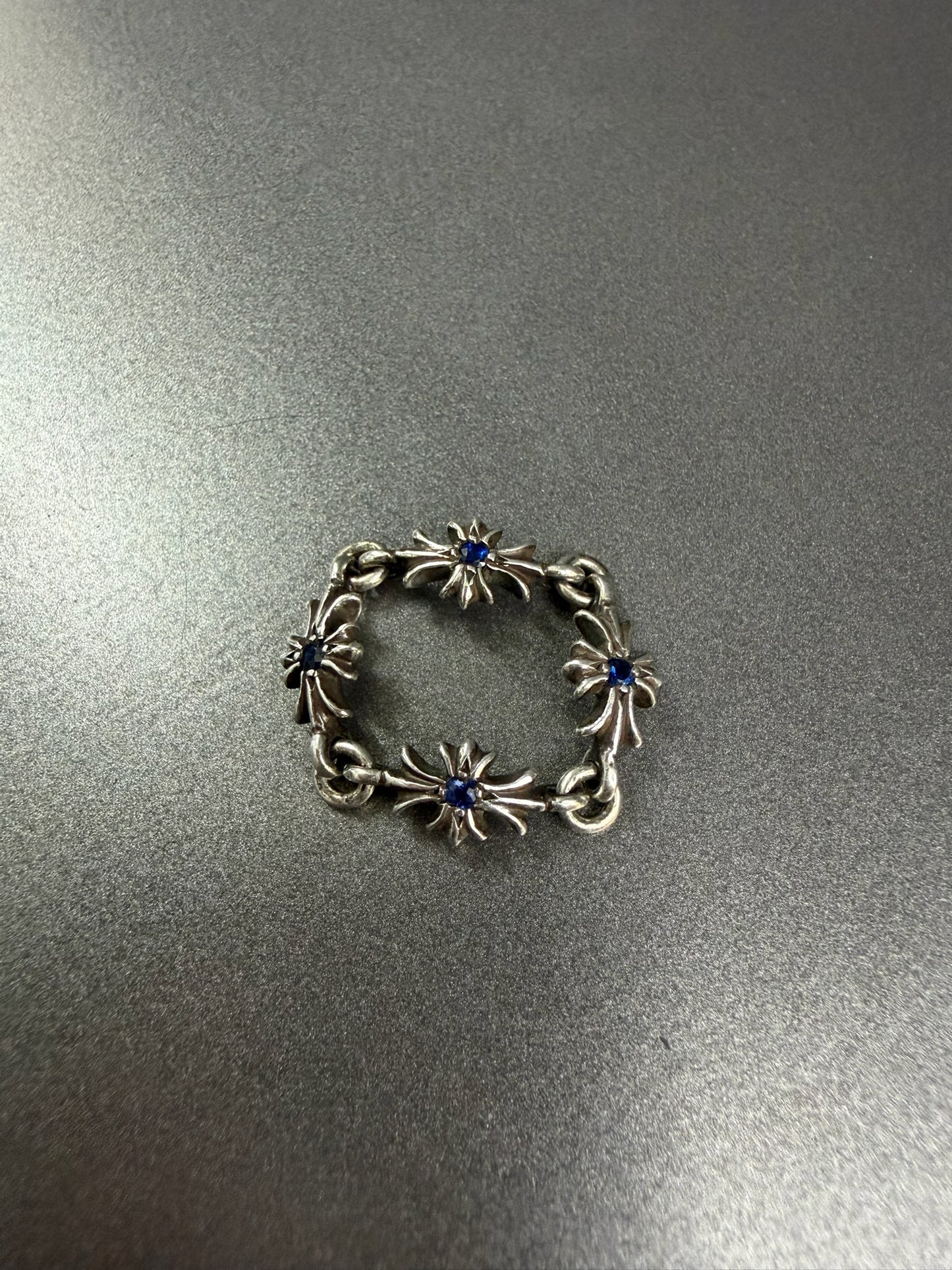 Chrome Hearts Sapphire Tiny E Cross Ring