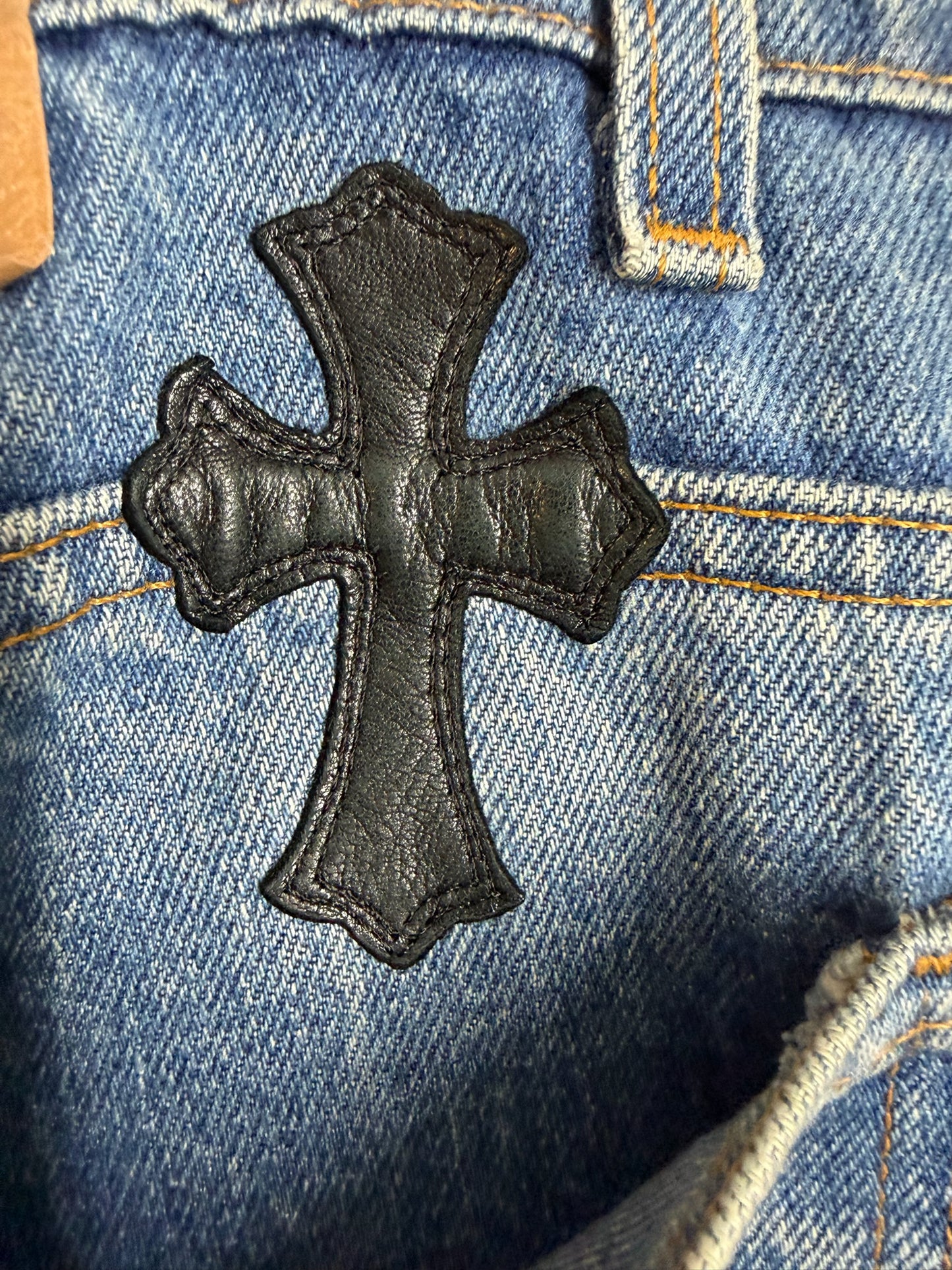 Chrome Hearts Levi’s 505 Cross Patch Jeans