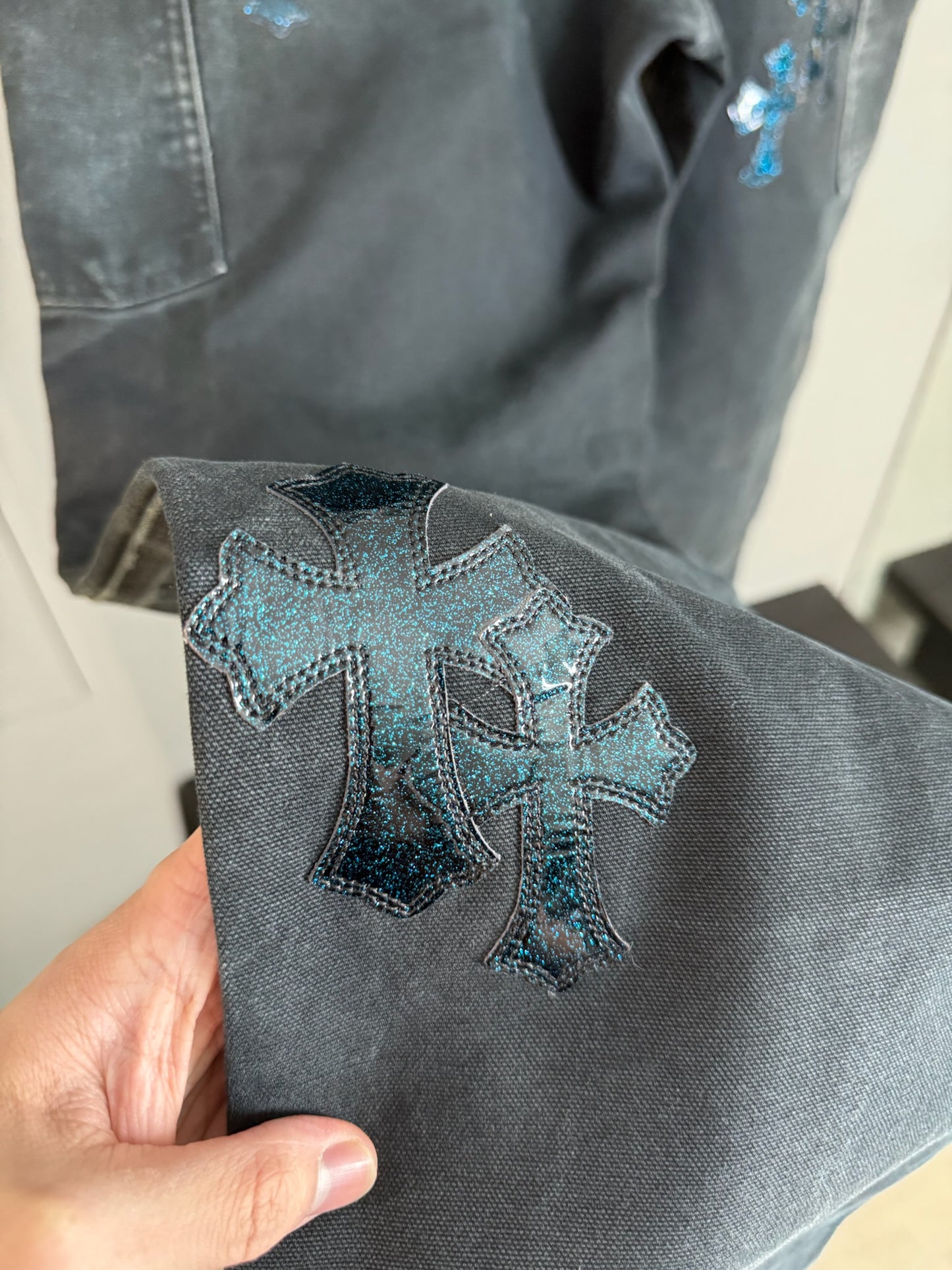 Chrome Hearts St.Barth Cross Patch Double Knee Carharrt Pants