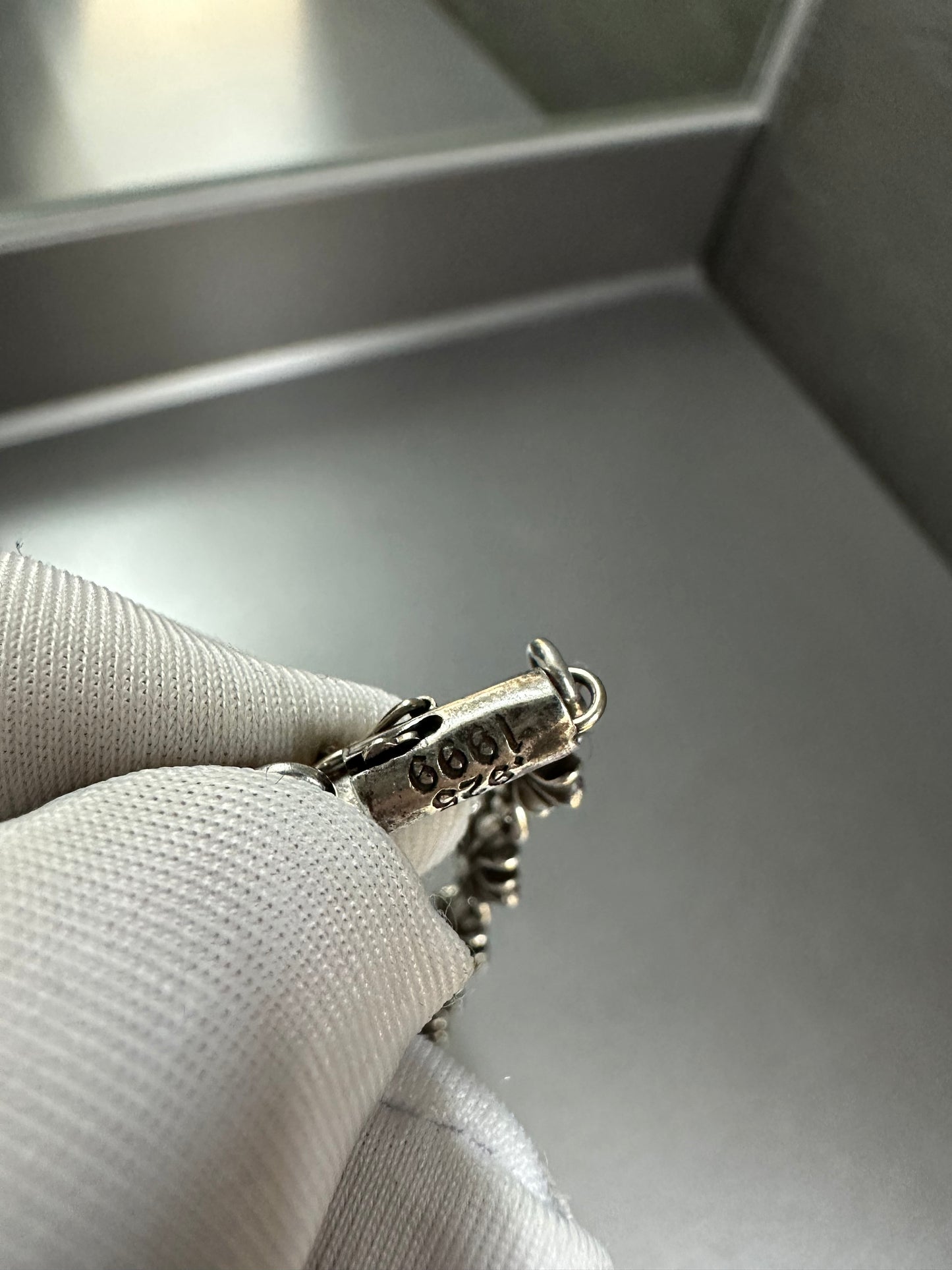 Chrome Hearts Tiny E Fleur Charm Necklace