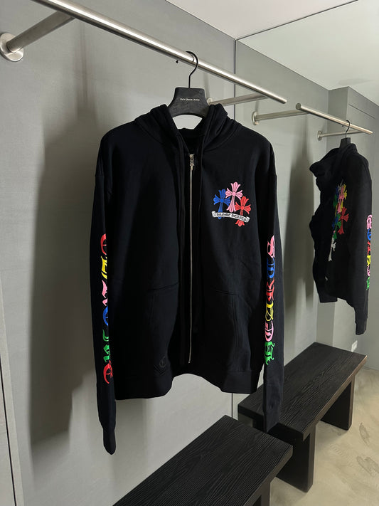 Chrome Hearts Multicolor Cemetery Cross Zip Up Hoodie