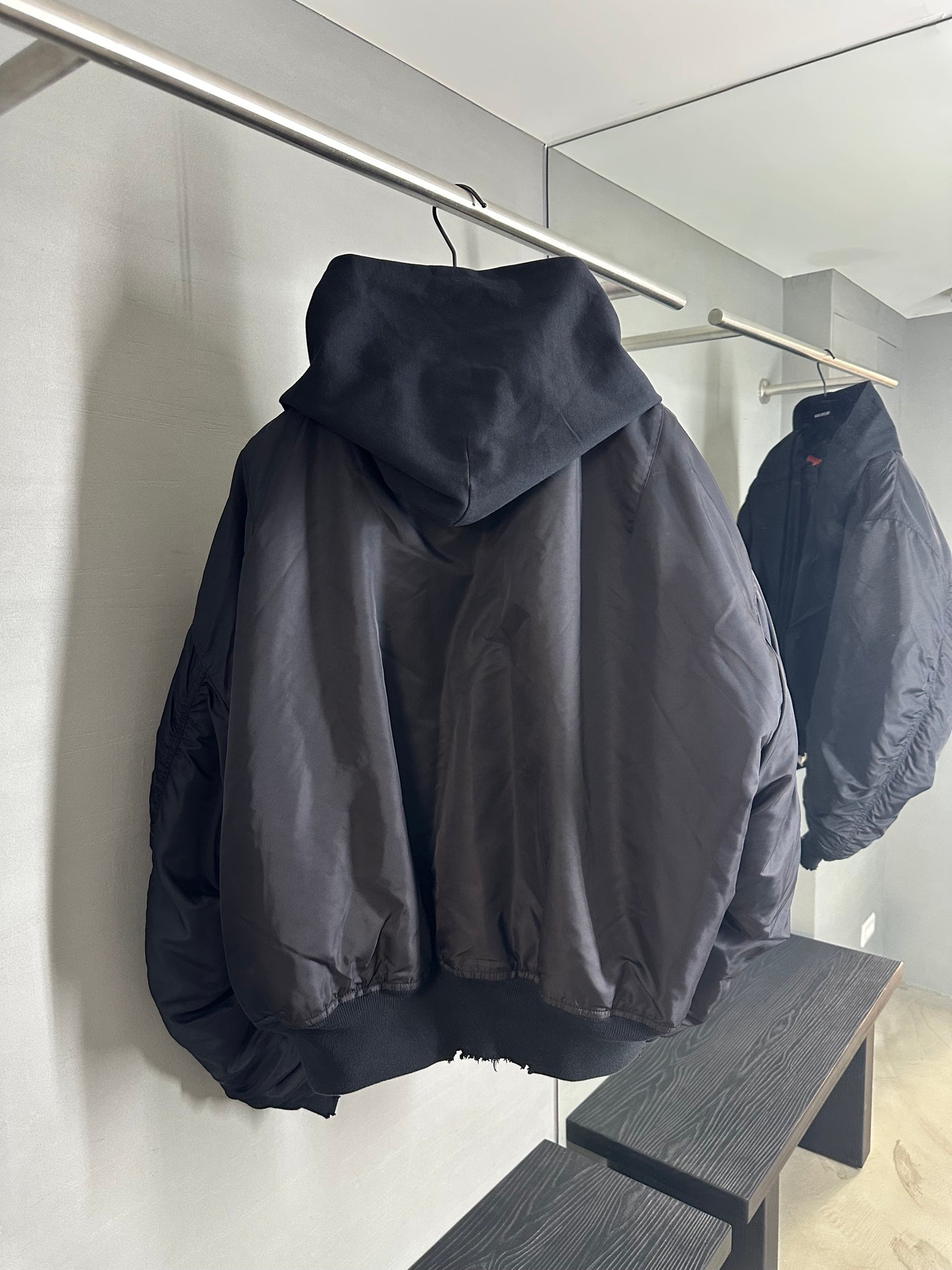 Balenciaga Incognito Hooded Bomber Jacket