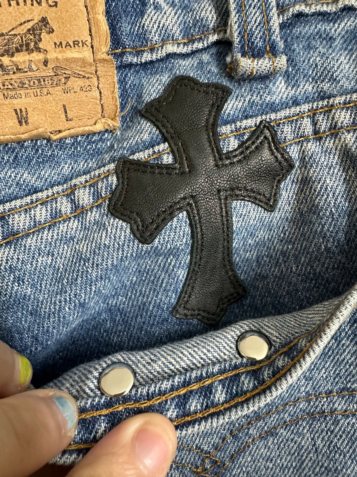 Chrome Hearts Levi’s 505 Cross Patch Jeans