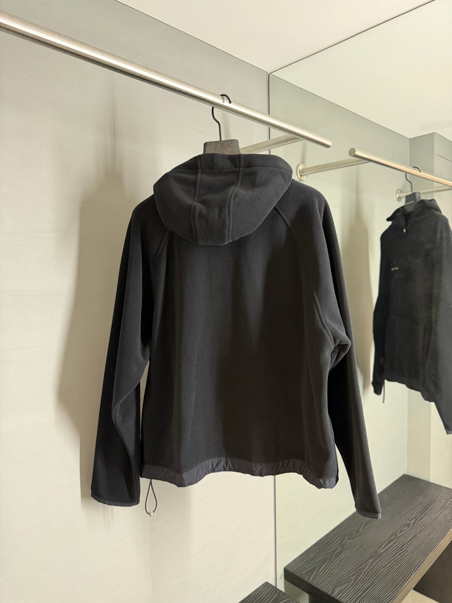 Chrome Hearts Leather Cross  Patch Polar Tech Fleece Hoodie