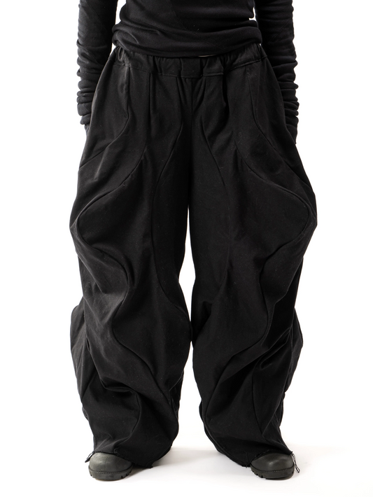 JAS Black Waxed Reversible Post Human Pants