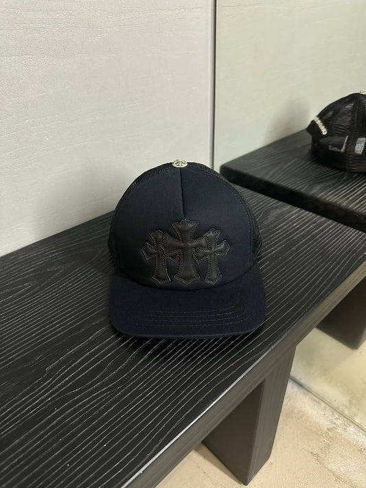 Chrome Hearts Black Cemetery Cross Trucker Hat
