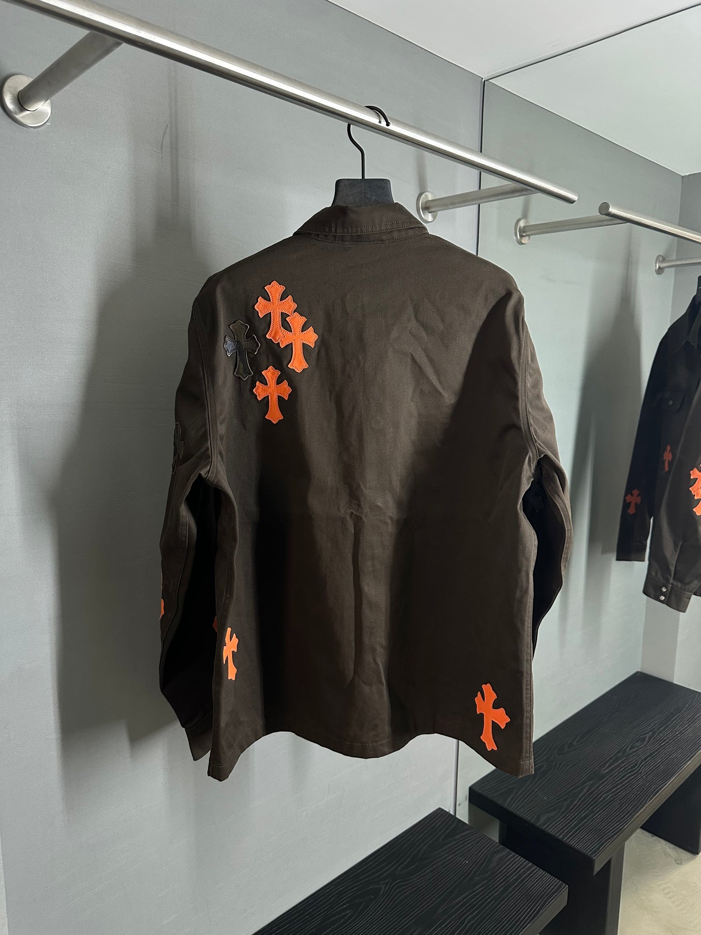 Chrome Hearts Camouflage & Orange Patch Work Dog Jacket