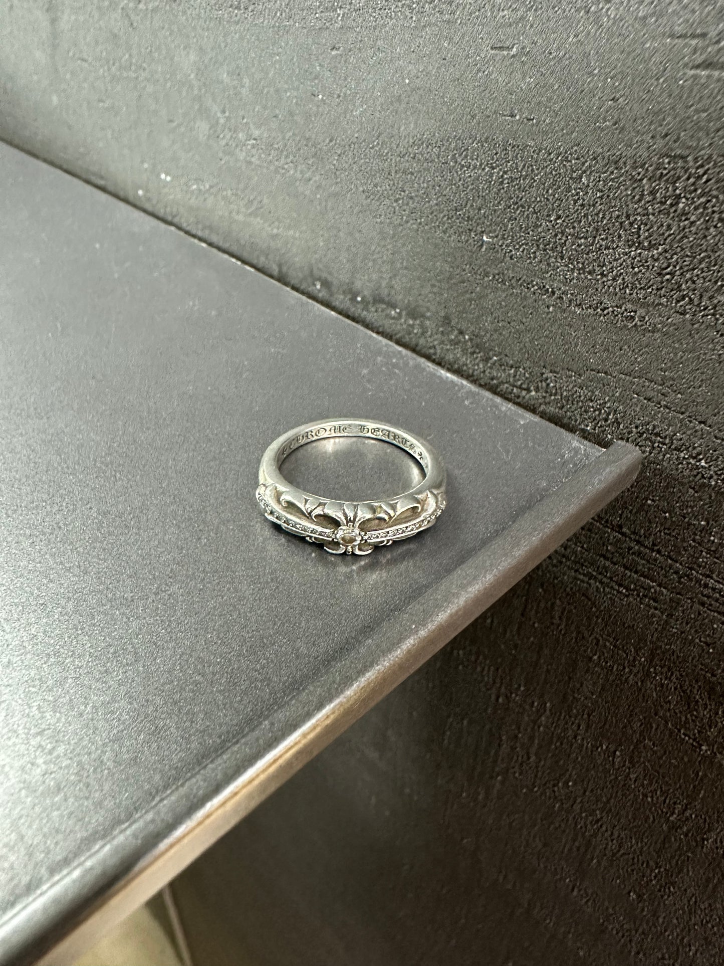 Chrome Hearts Baby Classic Floral Cross Ring with Diamonds