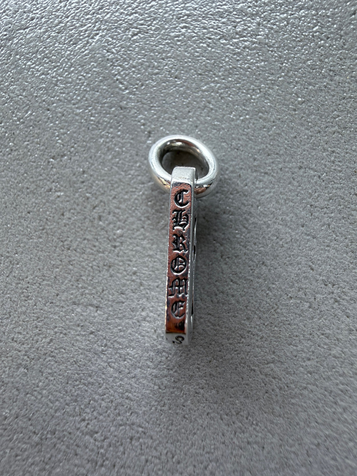 Chrome Heart Mini Dog Tag with Diamonds