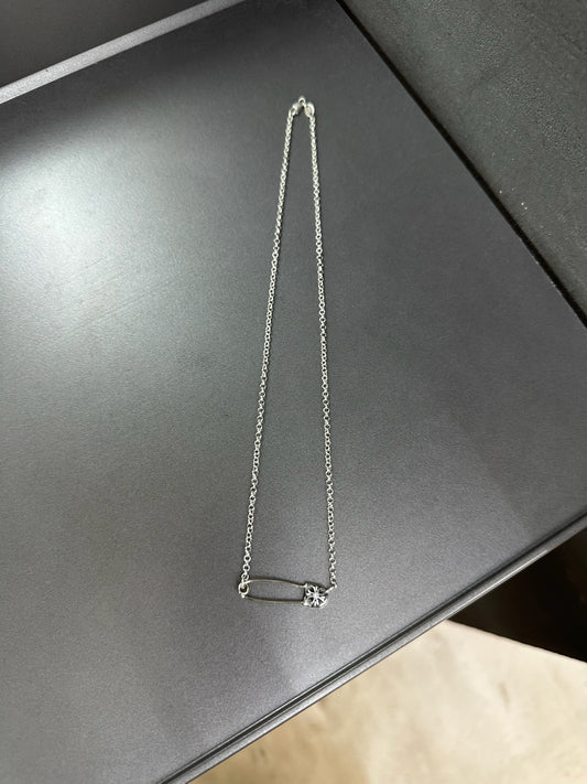 Chrome Hearts Safety Pin Necklace with Diamond