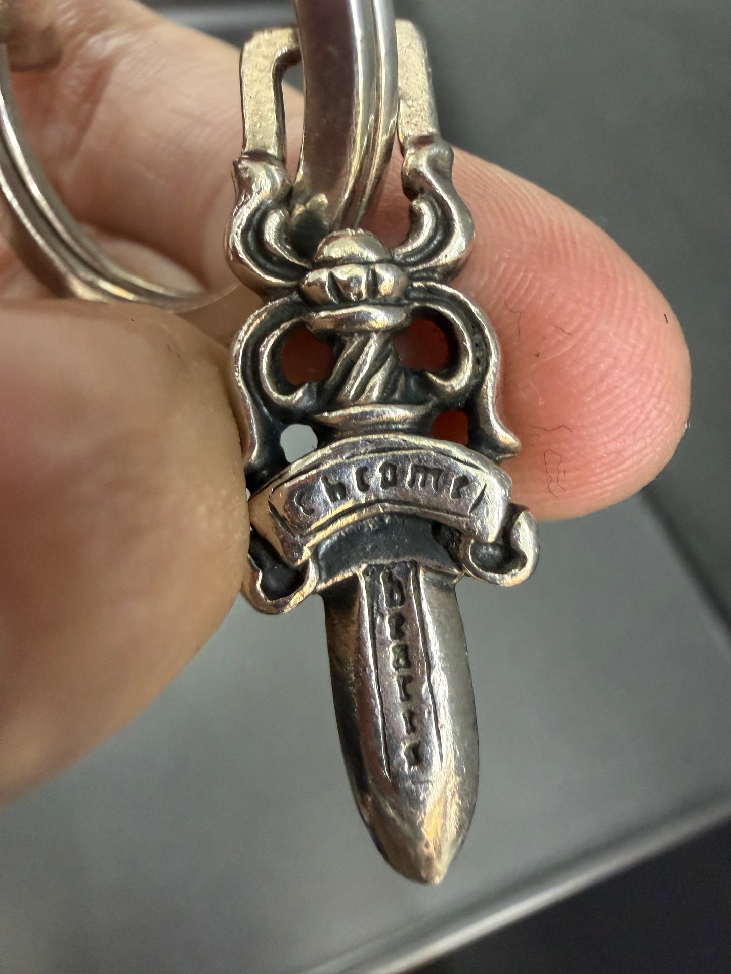 Chrome Hearts Large Cross & Dagger Keychain