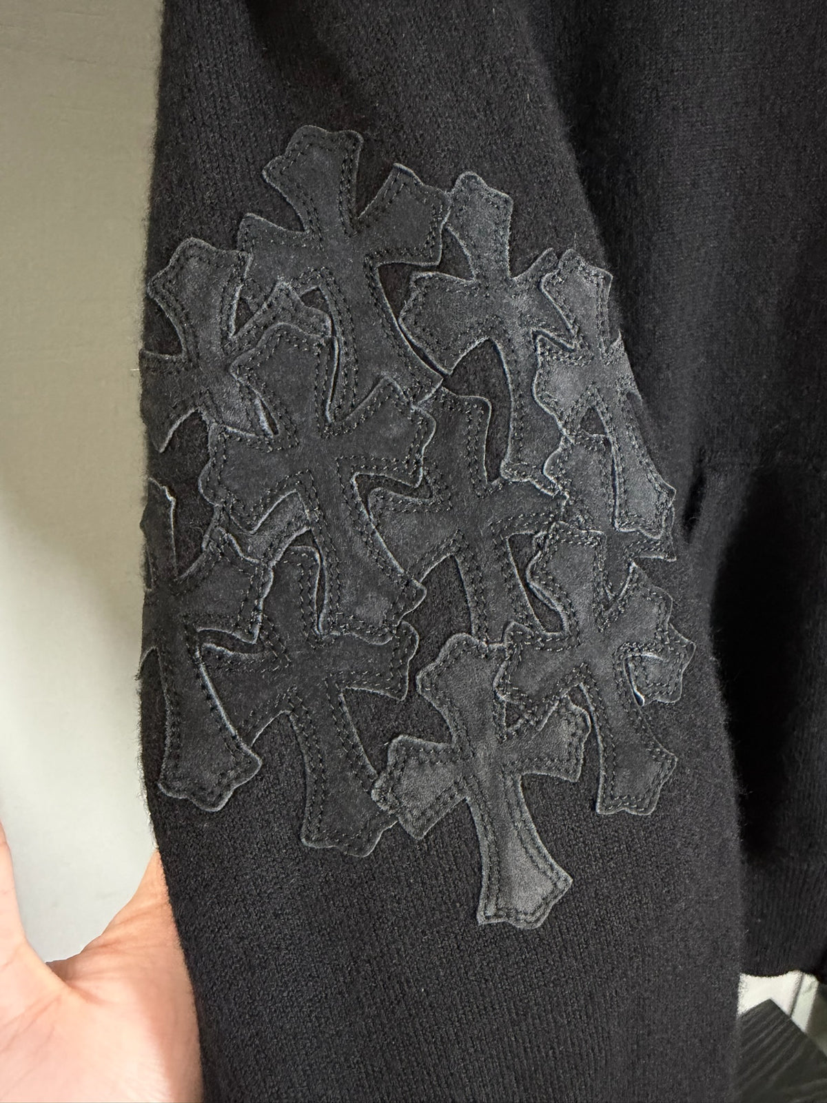 Chrome Hearts Cashmere Flooded Cross Patch Zip-Up Hoodie
