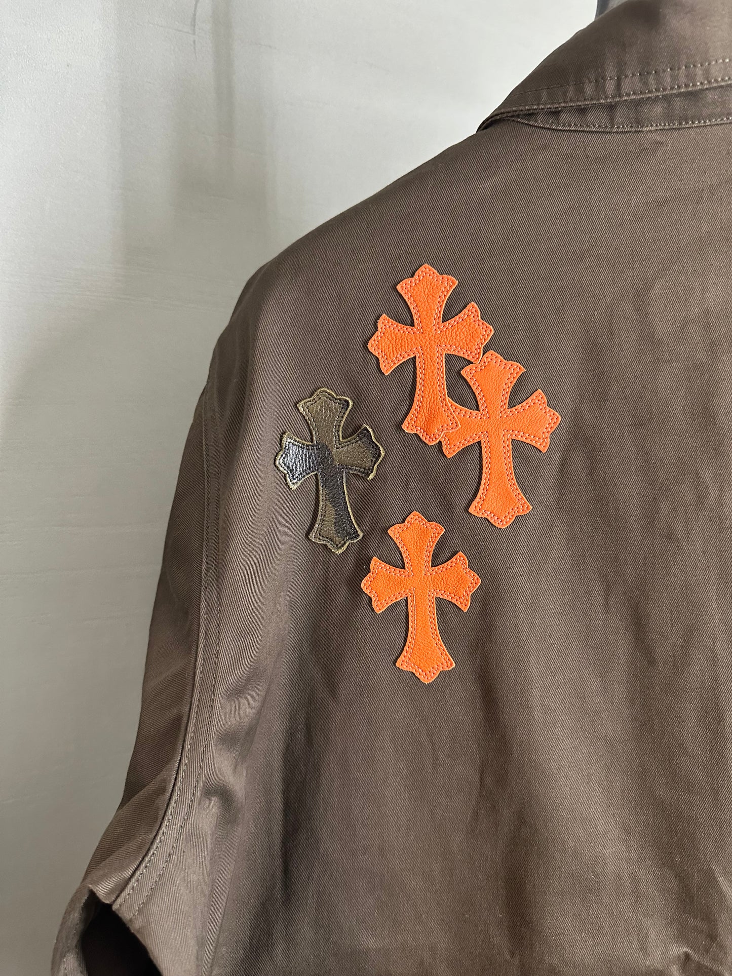 Chrome Hearts Camouflage & Orange Patch Work Dog Jacket