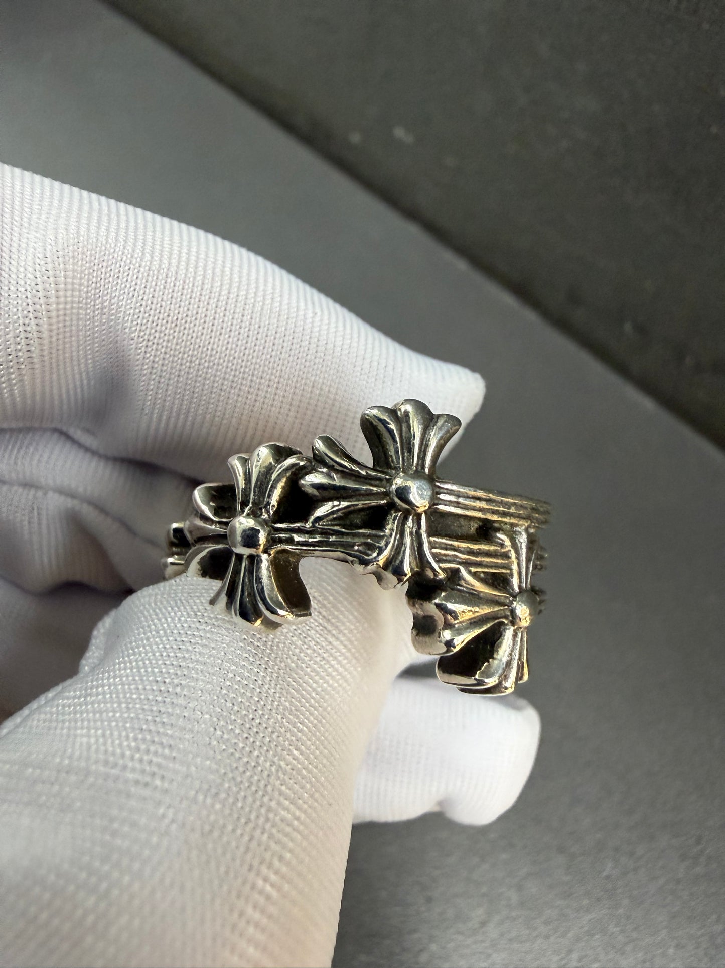 Chrome Hearts 3 CH Cross sterling ring