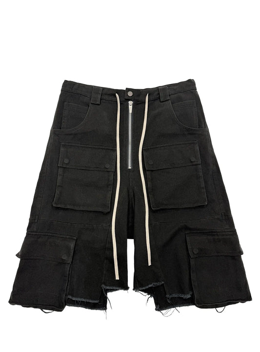 ADF DENIM CARGO MEGA SHORTS