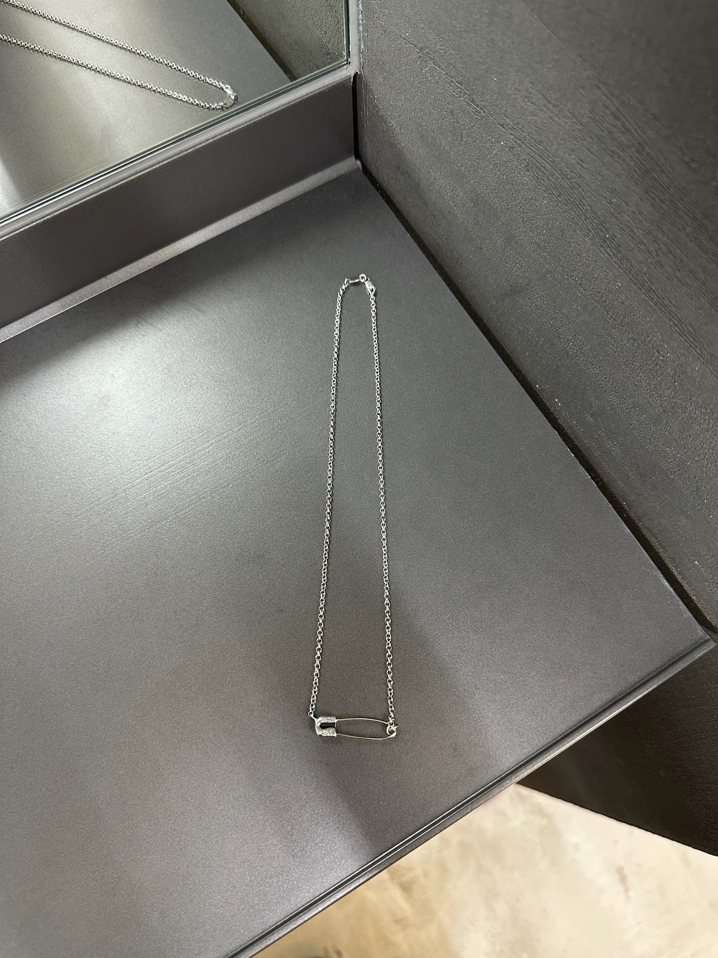 Chrome Hearts Safety Pin Necklace with Diamond