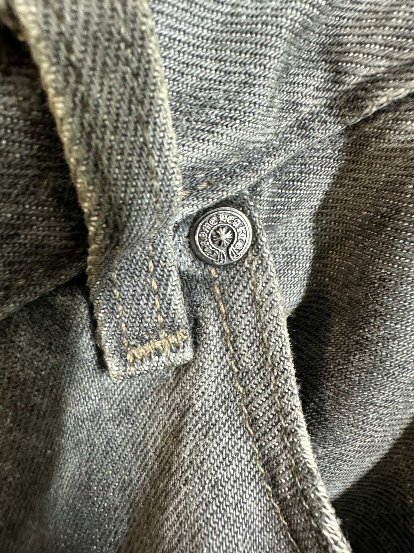 Chrome Hearts Leather Patched 501 Levis Jeans