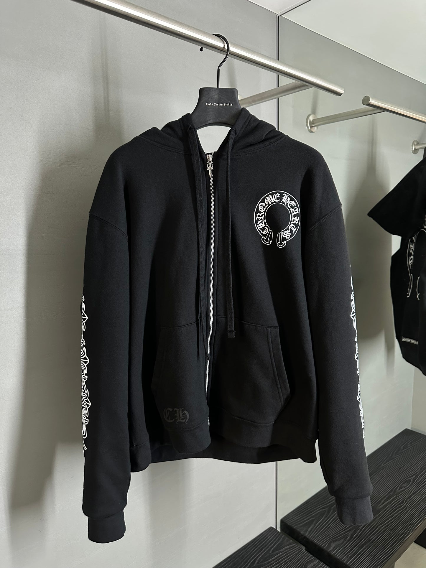 Chrome Hearts Horseshoe Floral Zip-up