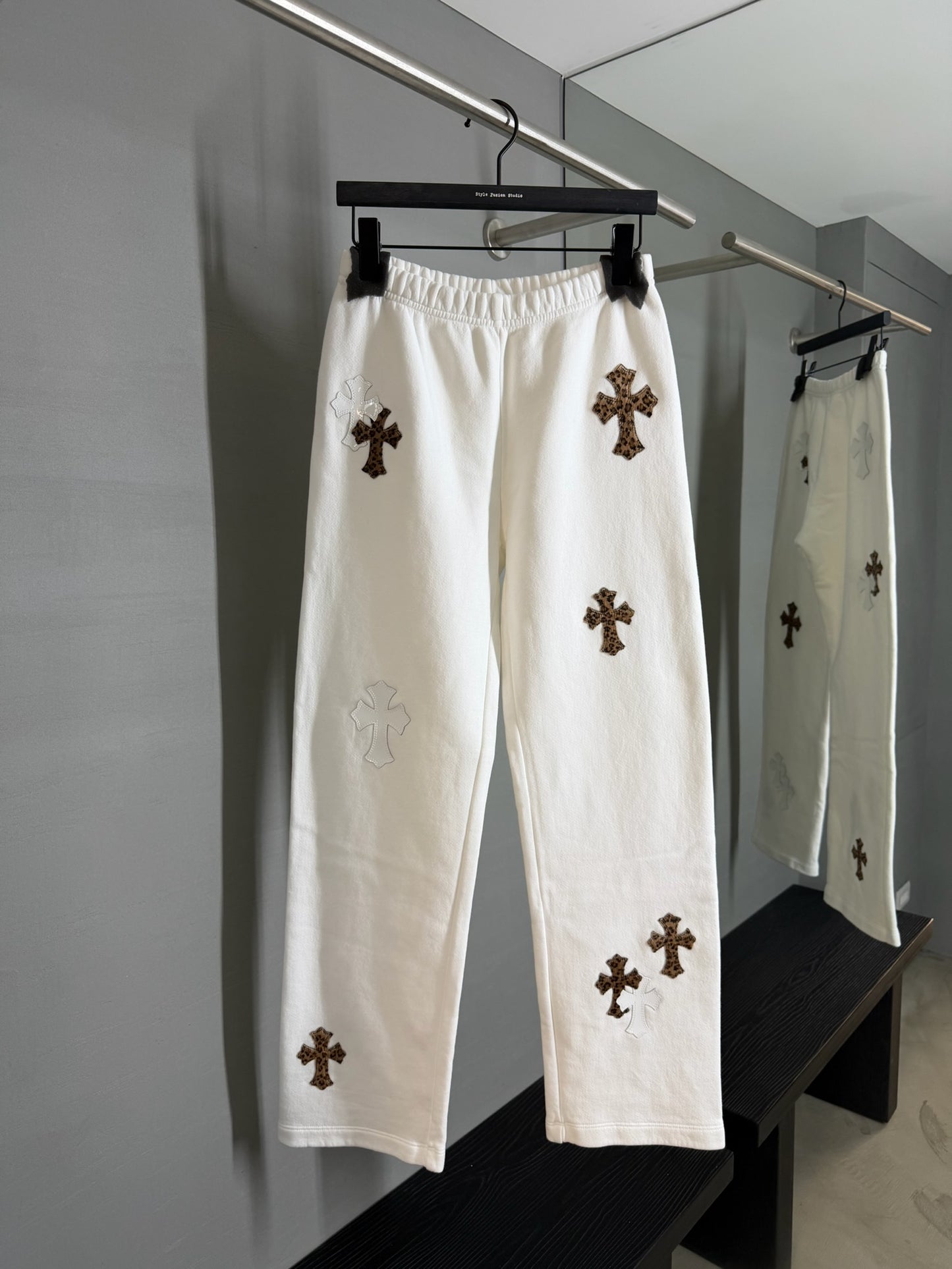Chrome Hearts Leopard Cross Patch Sweatpants