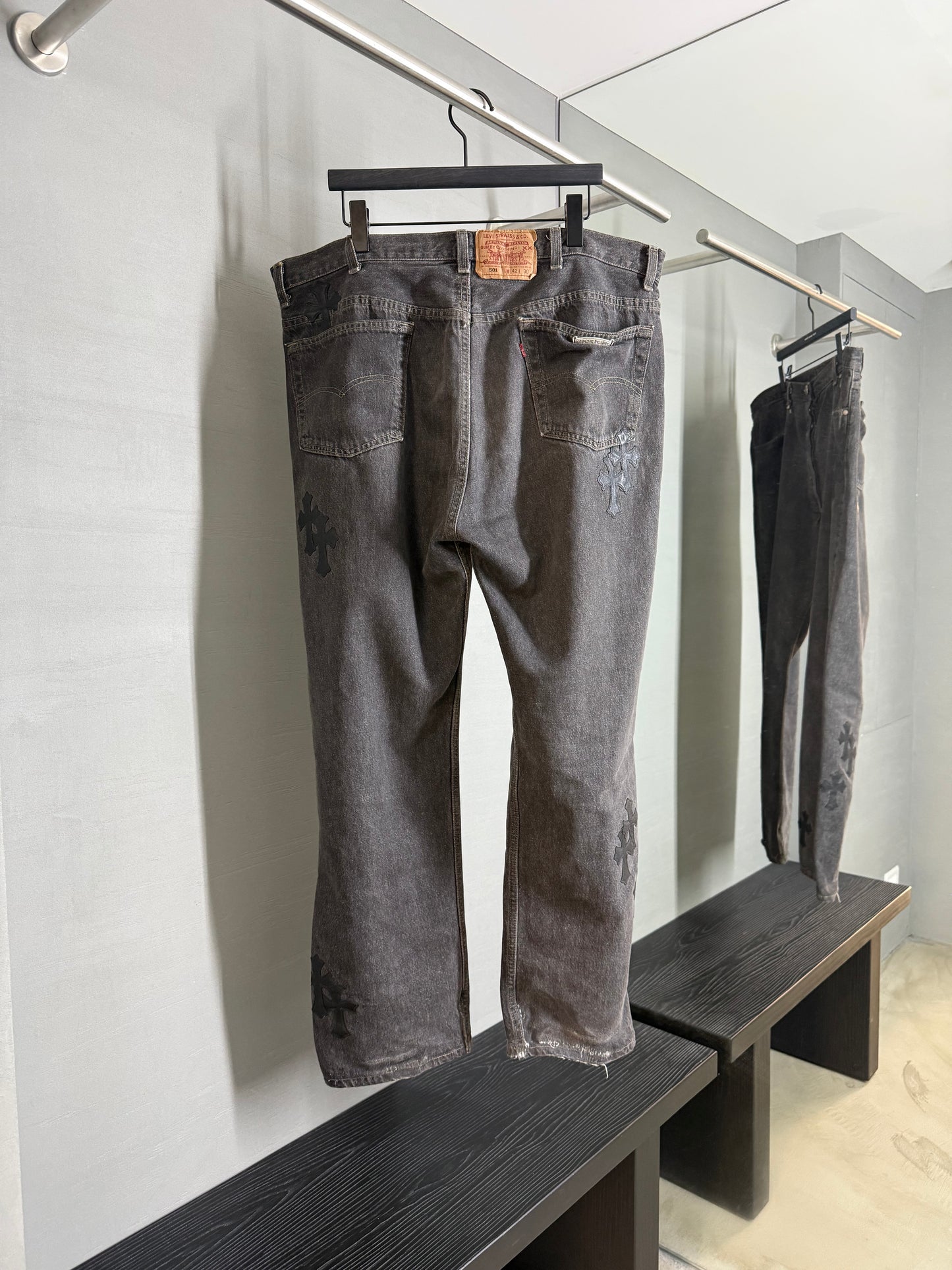 Chrome Hearts 501 Cross Patch Jeans