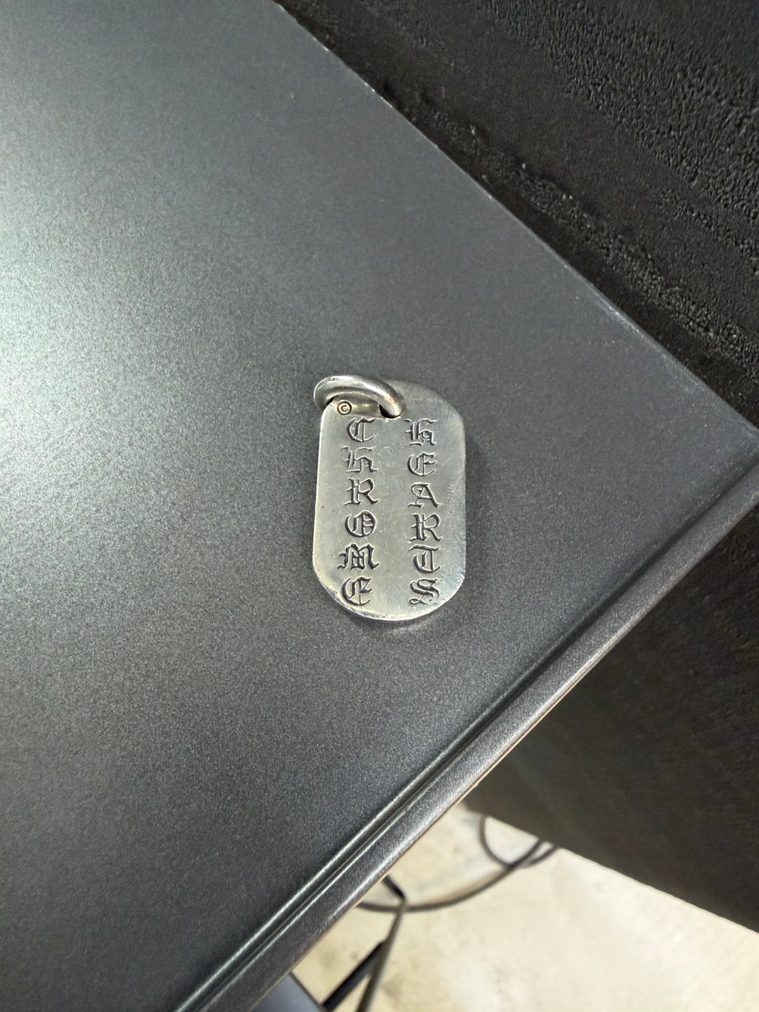 Chrome Hearts Raised Cemetery Cross Dog Tag