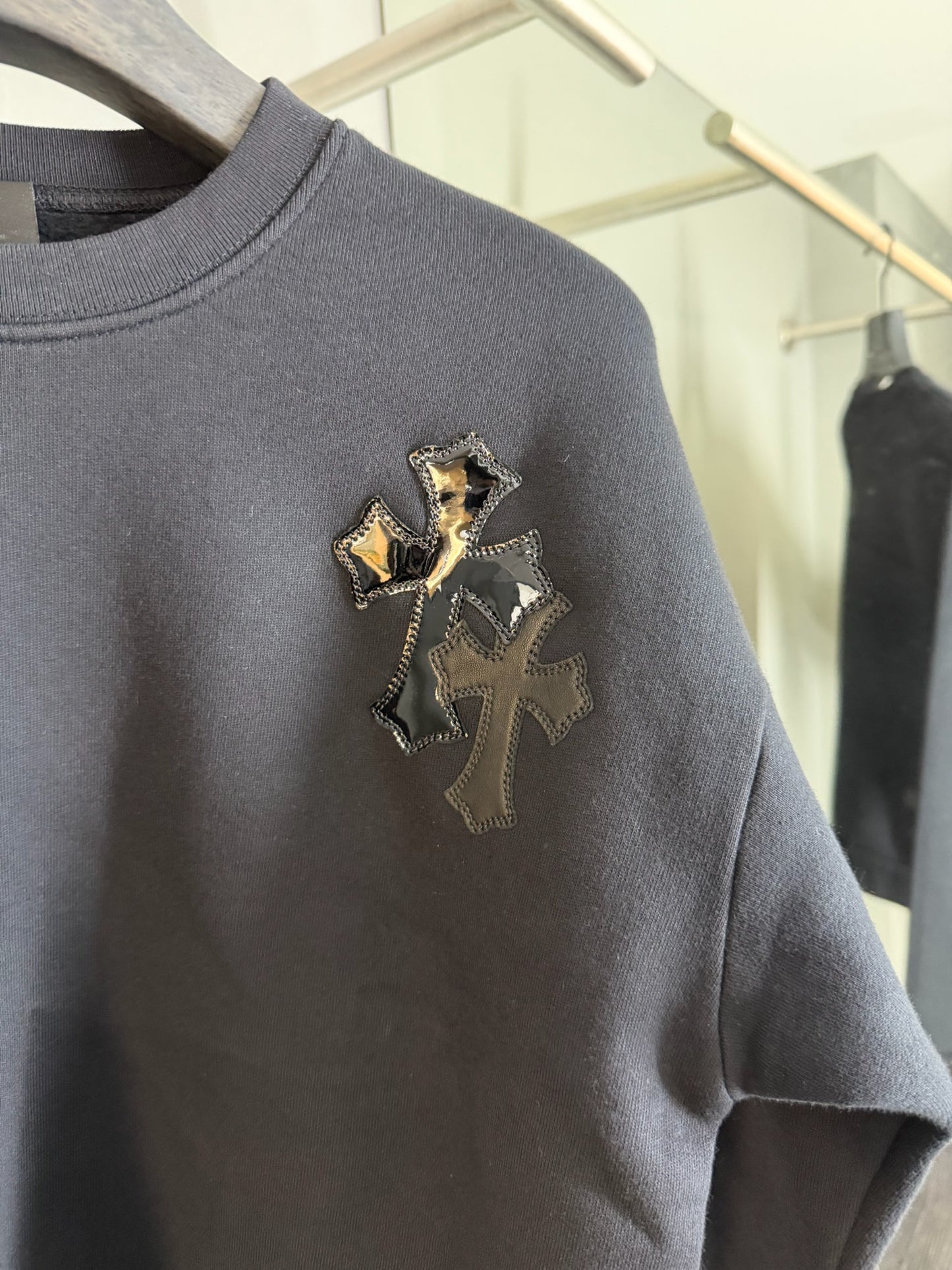 Chrome Hearts Black Cross Patches Sweatshirt
