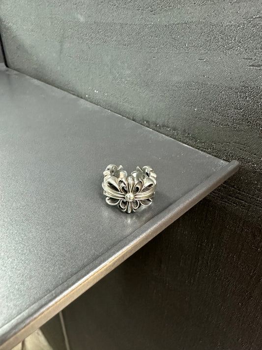Chrome Hearts double floral cross ring