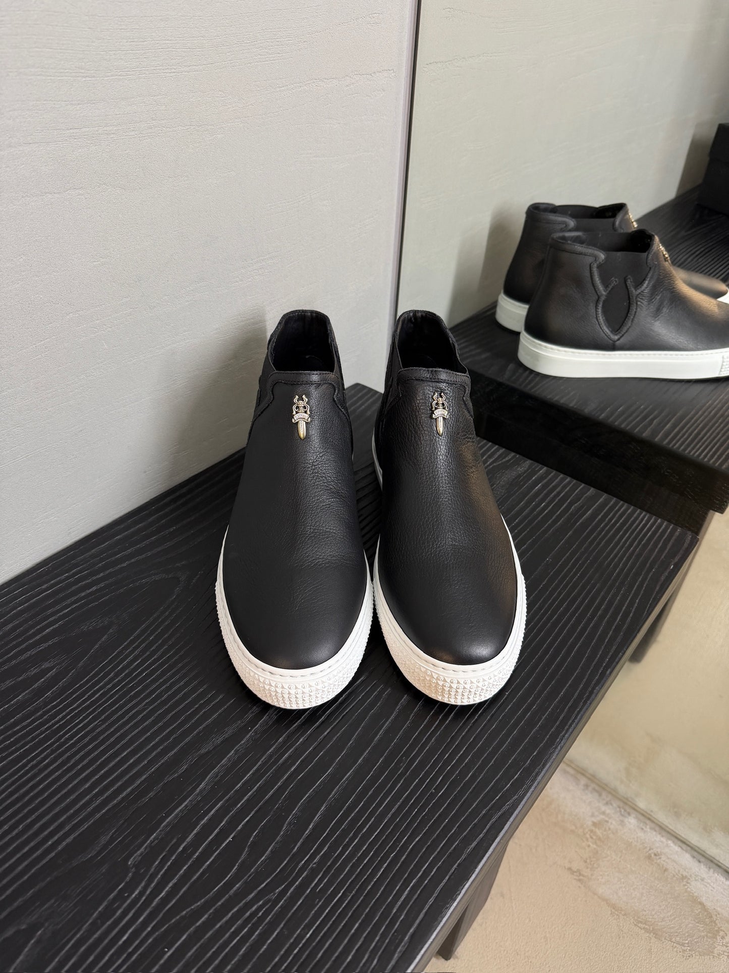 Chrome Hearts Dagger Mid Top Slip On Sneakers