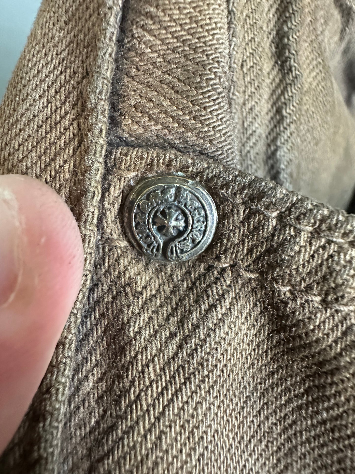 Chrome Hearts Leather Cross Patched Levis 501 Jeans (1 of 1)