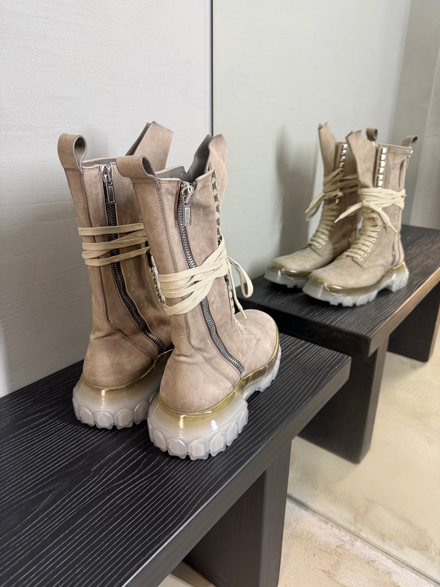 Rick Owens Army Tractor Lace Up Boots