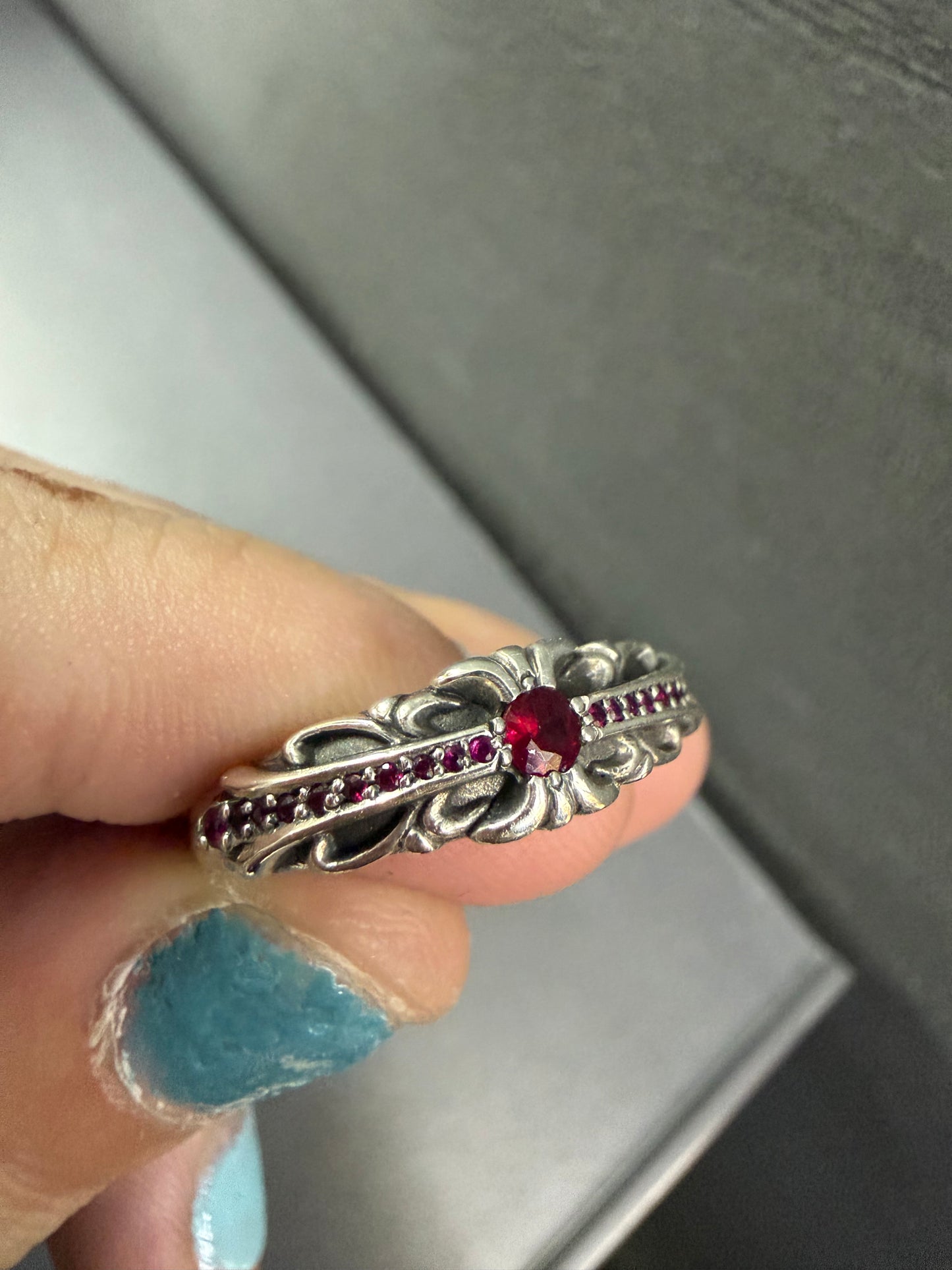 Chrome Hearts Baby Classic Ruby Ring with Diamonds