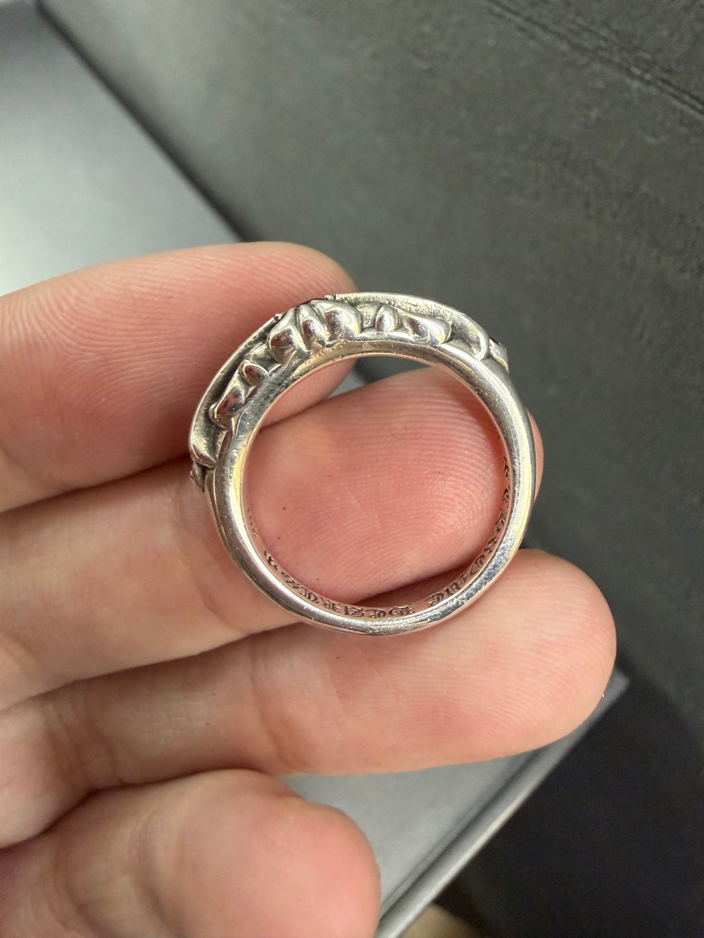 Chrome Hearts Baby Classic Ruby Ring with Diamonds