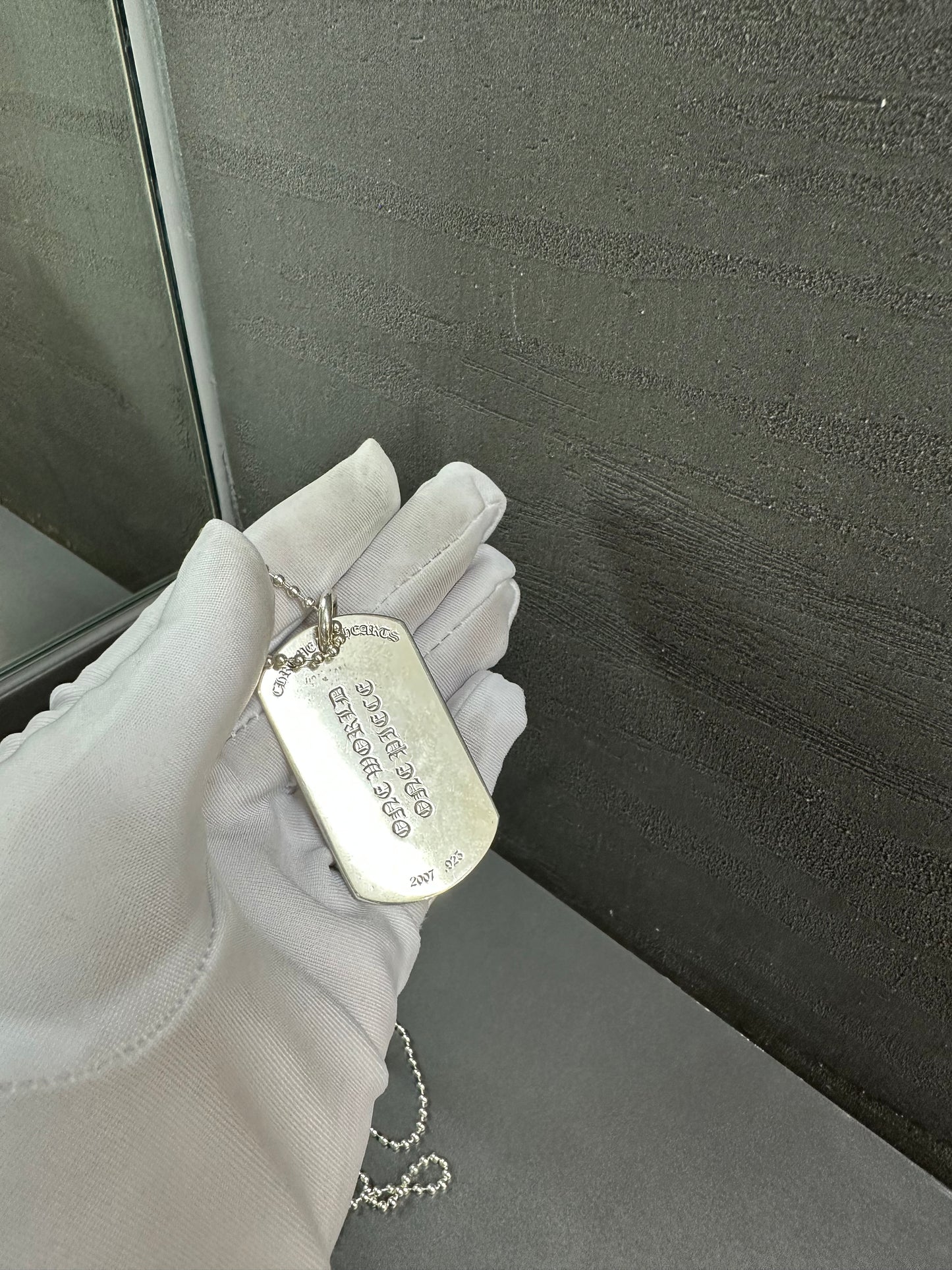 Chrome Hearts Flame Dog Tag Necklace
