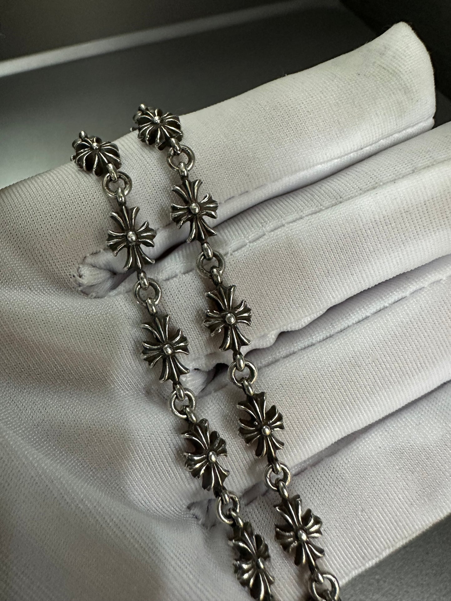 Chrome Hearts Tiny E Fleur Charm Necklace