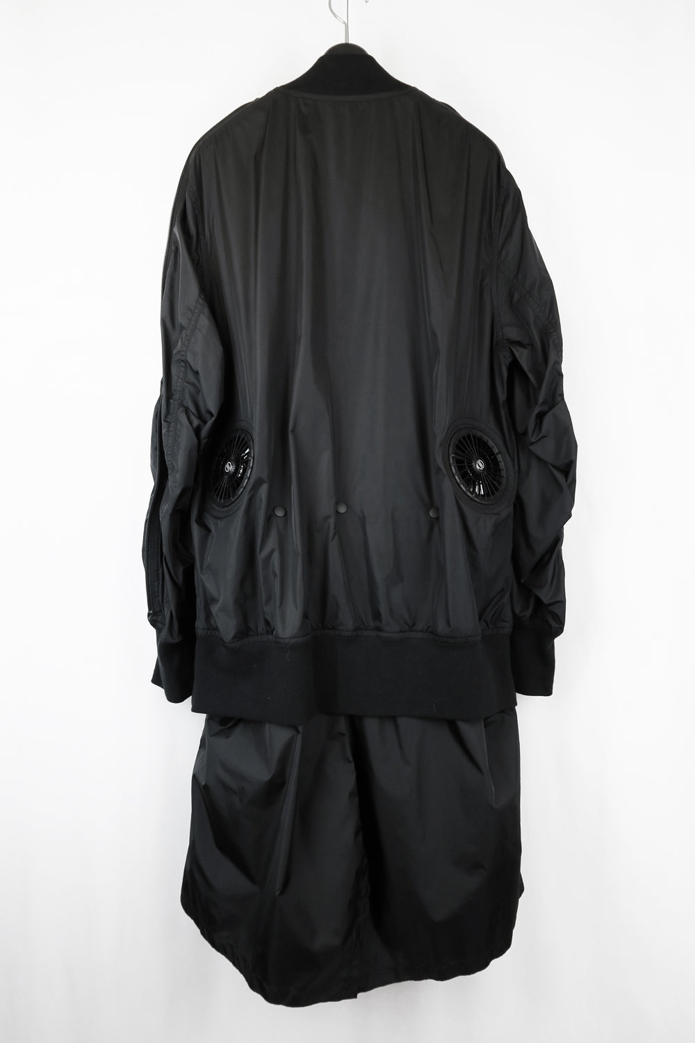 NUDE:MM Nylon Taffeta Oversized Bomber Jacket (Detachable Hem Parts)