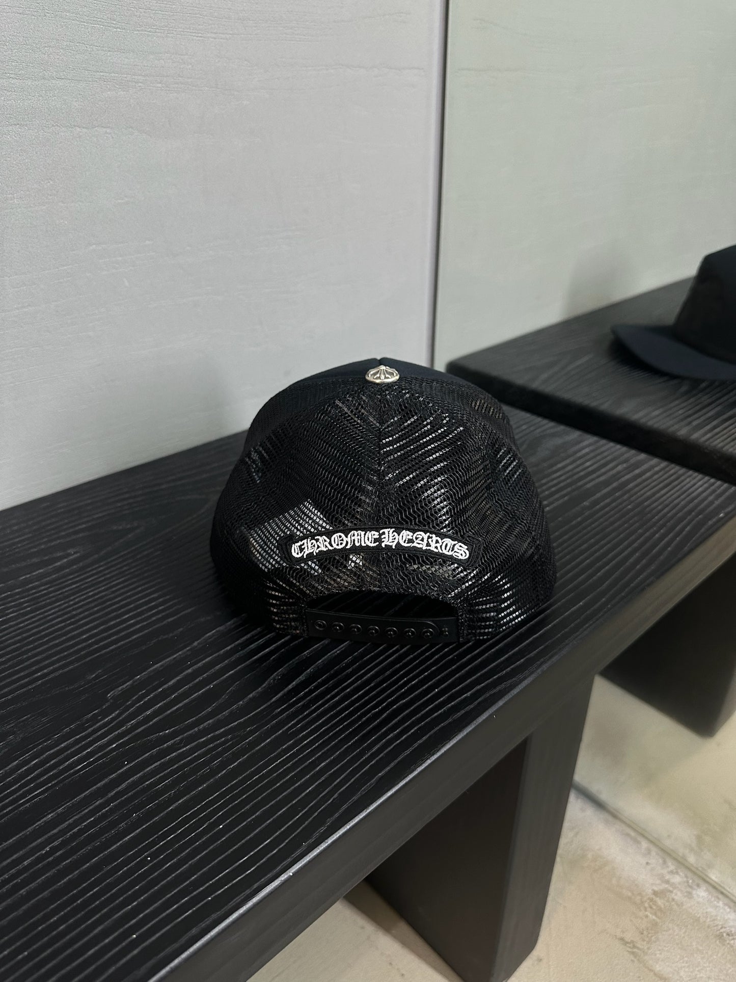 Chrome Hearts Black Cemetery Cross Trucker Hat